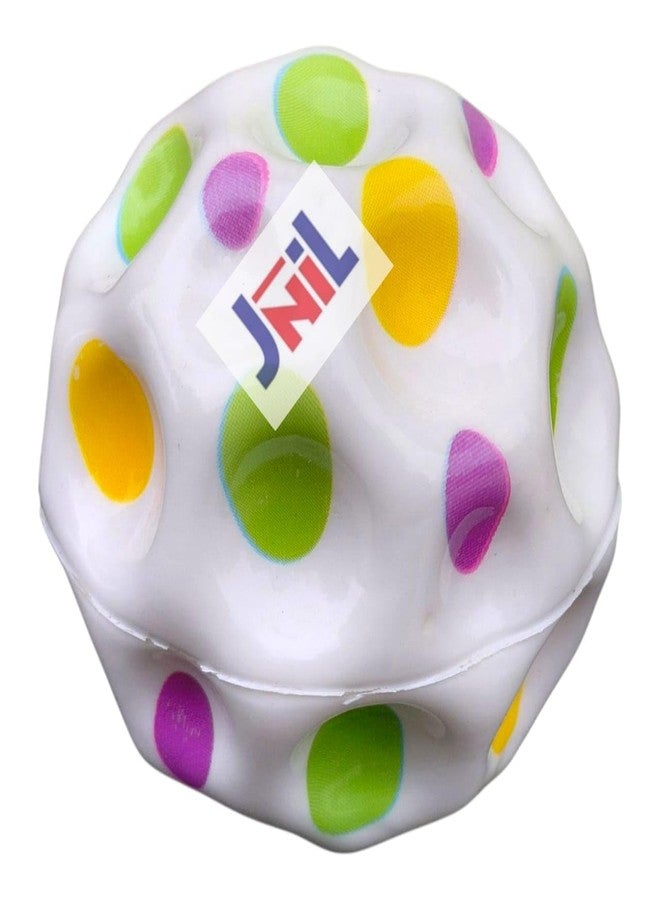 JNil Bouncing Moon Basketball for Kids with Soft Rubber Bounce Ball Set Playground Toy Best Gift for Boys and Girl Random Color (Pack of 1) (White-1) - Image 4